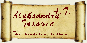Aleksandra Tošović vizit kartica